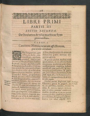 Sectio Secunda. De Oculorum & visus morbis ac Symptomatibus.