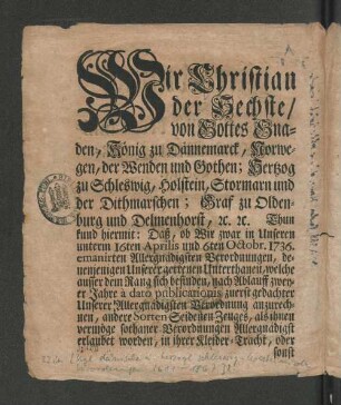 [Verordnung, Betreffend den Gebrauch des Sammets und anderer Seiden-Zeuge.]