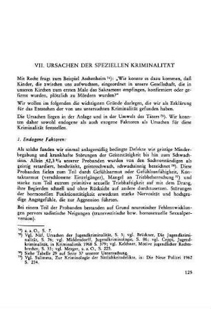 VII. Ursachen der speziellen Kriminalität