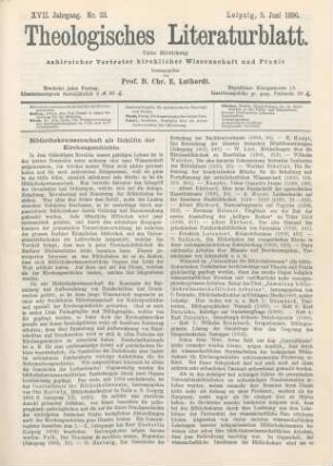 273-276 Bibliothekswissenschaft als Gehilfin der Kirchengeschichte