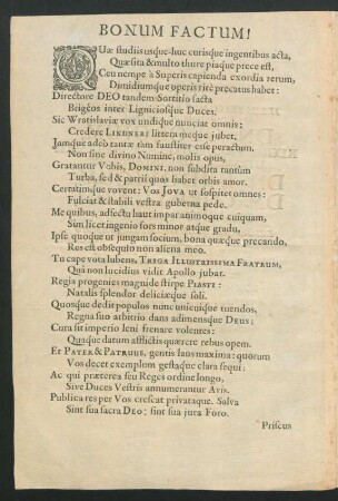 Bonum Factum!