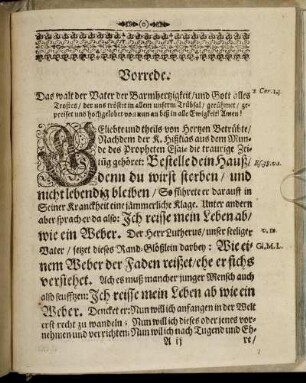 Vorrede; Eingang; Abhandelung.