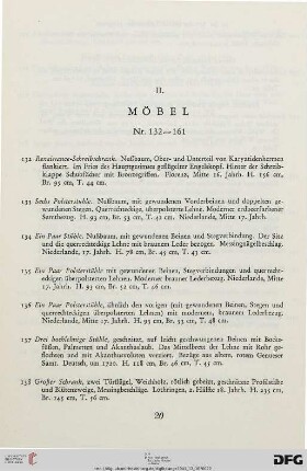 II. Möbel (Nr. 132-161)