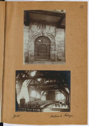 Williams College, York: Ansicht Portal, Innenansicht (aus: Skizzen- und Fotoalbum 26)