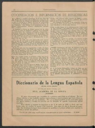 Cooperación e información de bibliotecas