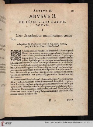 II. De Conivgio Sacerdotvm