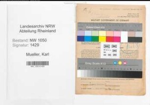 Entnazifizierung Karl Mueller , geb. 29.11.1891 (Uhrmacher)