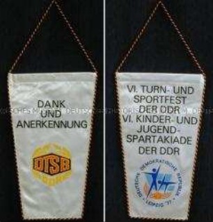 Anerkennungswimpel zum 6. Turn- und Sportfest / 6. Kinder- und Jugend-Spartakiade der DDR