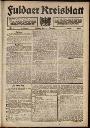 Ausgabe vom Freitag, den 12. Januar 1912.