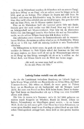 Ludwig Frahm vertellt von sik sülben