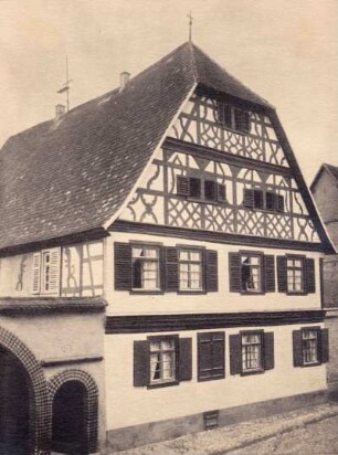 Haus 215. Fachwerk. Aus: "Volkskunst in Elsaß-Lothringen." Platte: Zink-Museum Repr