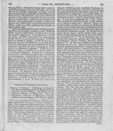 Clowes, J.: Erklaerung des Katechismus der evangelischen Kirche in England fuer die Jugend. Tübingen: Osiander 1825