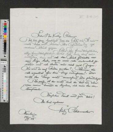 Brief an [Gustav] Oelsner