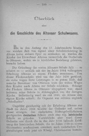 Überblick über die Geschichte des Altonaer Schulwesens.