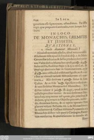 In Loco De Monachis, Eremitis Et Iesuitis.