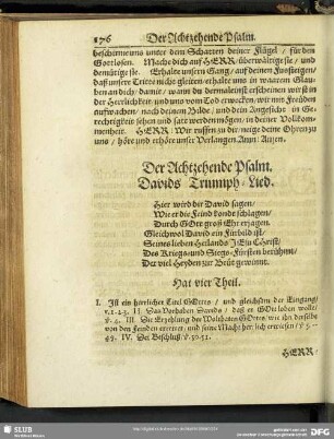 Der Achtzehende Psalm. Davids Triumph-Lied