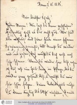 Brief vom 15.10.1905