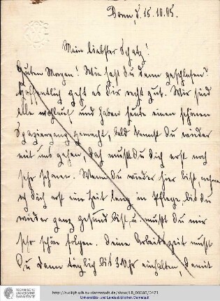 Brief vom 15.10.1905
