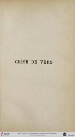 Crise de vers