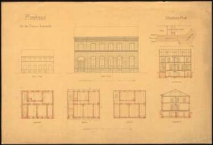 Zionskirche, Berlin Pfarrhaus: Lageplan, Grundrisse, Ansichten, Schnitte