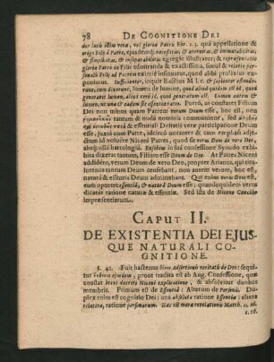 Caput II. De Existentia Dei Eiusque Naturali Cognitione.
