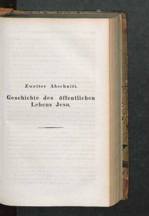 Zweiter Abschnitt. Geschichte des öffentlichen Lebens Jesu