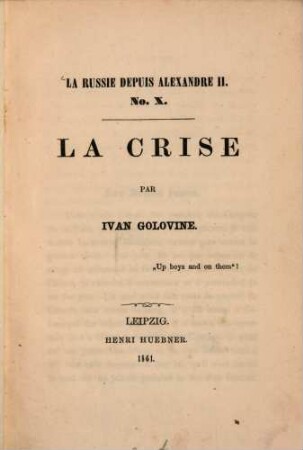 La crise : Ist No X. von "La Russie depuis Alexandre II."