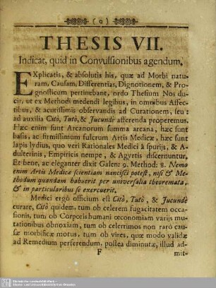 Thesis VII. Indicat, quid in Convulsionibus agendum