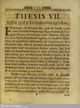 Thesis VII. Indicat, quid in Convulsionibus agendum