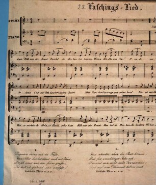Faschings-Lied : für e. Singst. mit Pianoforte