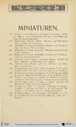 Miniaturen (Nr. 278-291)