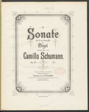 Sonate Nr. 5 in G moll für Orgel : op. 40