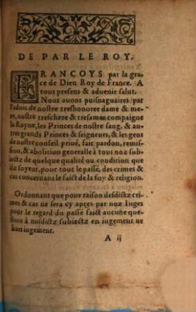Le pardon du roy ... à tous ses Subjects
