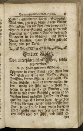 Dritter Absatz. Von unterschiedlichen Fischen, solche zuzubereiten