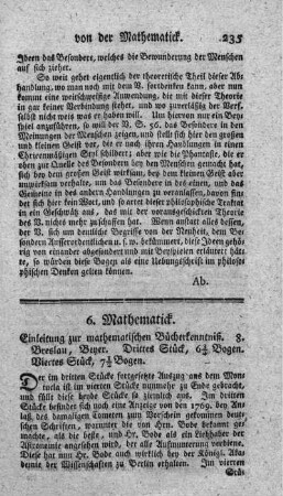 Einleitung zur mathematischen Bücherkenntniß. St.3.4.