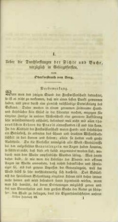 I. Ueber die Durchforstungen der Fichte und Buche, vorzüglich in Gebirgsforsten.