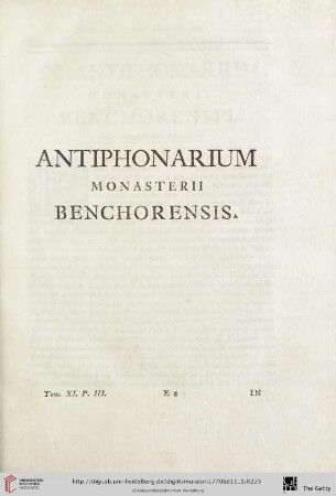 Antiphonarium Monasterii Benchorensis