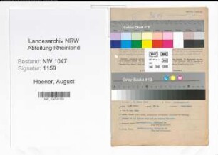 Entnazifizierung August Hoener , geb. 07.01.1905 (Beamter)