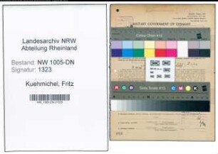 Entnazifizierung Fritz Kuehmichel , geb. 02.02.1907 (Elektromonteur)
