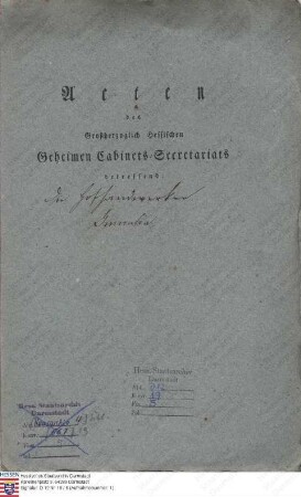 . Hoftheater: Verzeichnis der Hofhandwerker und Hoflieferanten