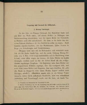 25-47, Ursprung und Bestand der Bibliothek.