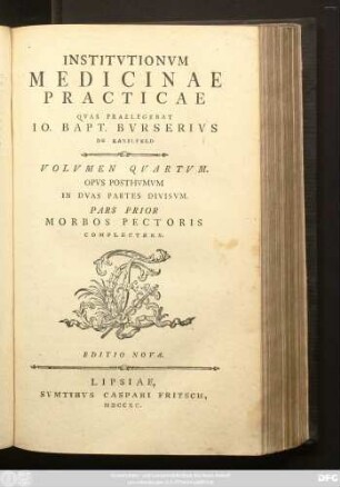 Vol. 4, Ps. 1/2: Morbos Pectoris Complectens