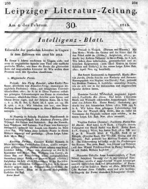 1815-02-04 : 30. Stück [Intelligenz-Blatt]