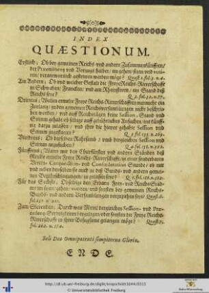 Index Quæstionum