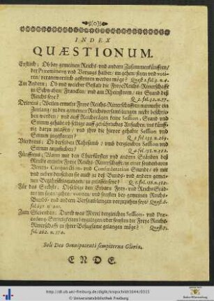 Index Quæstionum