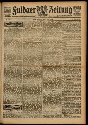 Erste Ausgabe vom Samstag, den 07. Mai 1904.