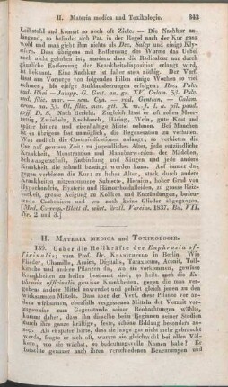 II. Materia medica und Toxikologie.