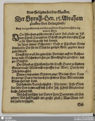 Von Abraham geschrieben ist