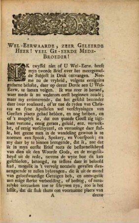 Briev Aan Den Wel Eerw. En Zeer Geleerden Heer Petrus Nieuwland, Wakker En Zeer Geagt Leeraar In 's Hage, Over de mogelikheid, en bestaenelikheid van Spooken, 3
