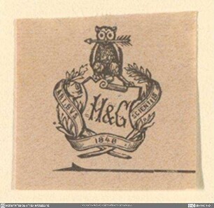 [Eule mit Monogramm H & G 1848]
